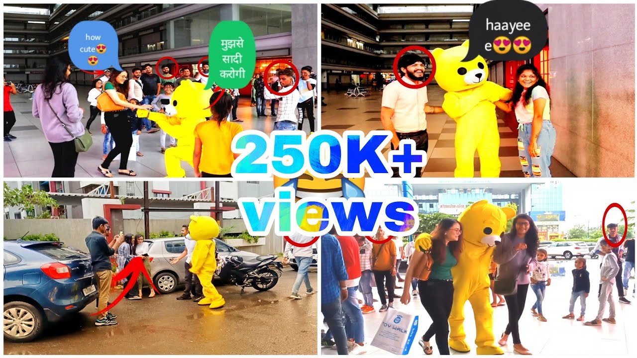 Teddy bear ne kiya cute😘 girls😍 ke sath masti🤣🤣/naughty teddy/surat/ 