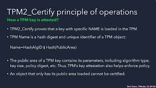 Advanced Trusted Platform Modules (TPMs) Usage TC1103 Lecture G