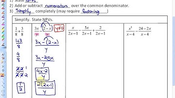 6.3: part 1 (Adding/Subtracting Rational Expressions with a Common Denominator)