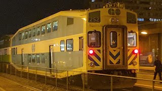 (Old Cab Car) GO 1040 - 602 With 252 Pulling Into & Departing Clarkson 