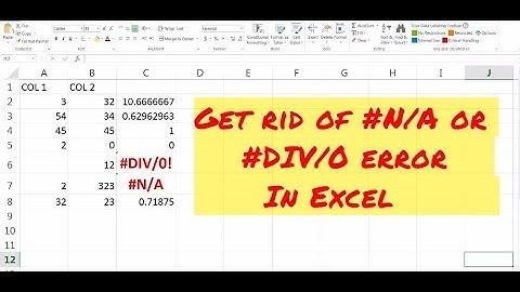 Remove #N/A or #DIV/0! error in Excel using IFERROR Formula