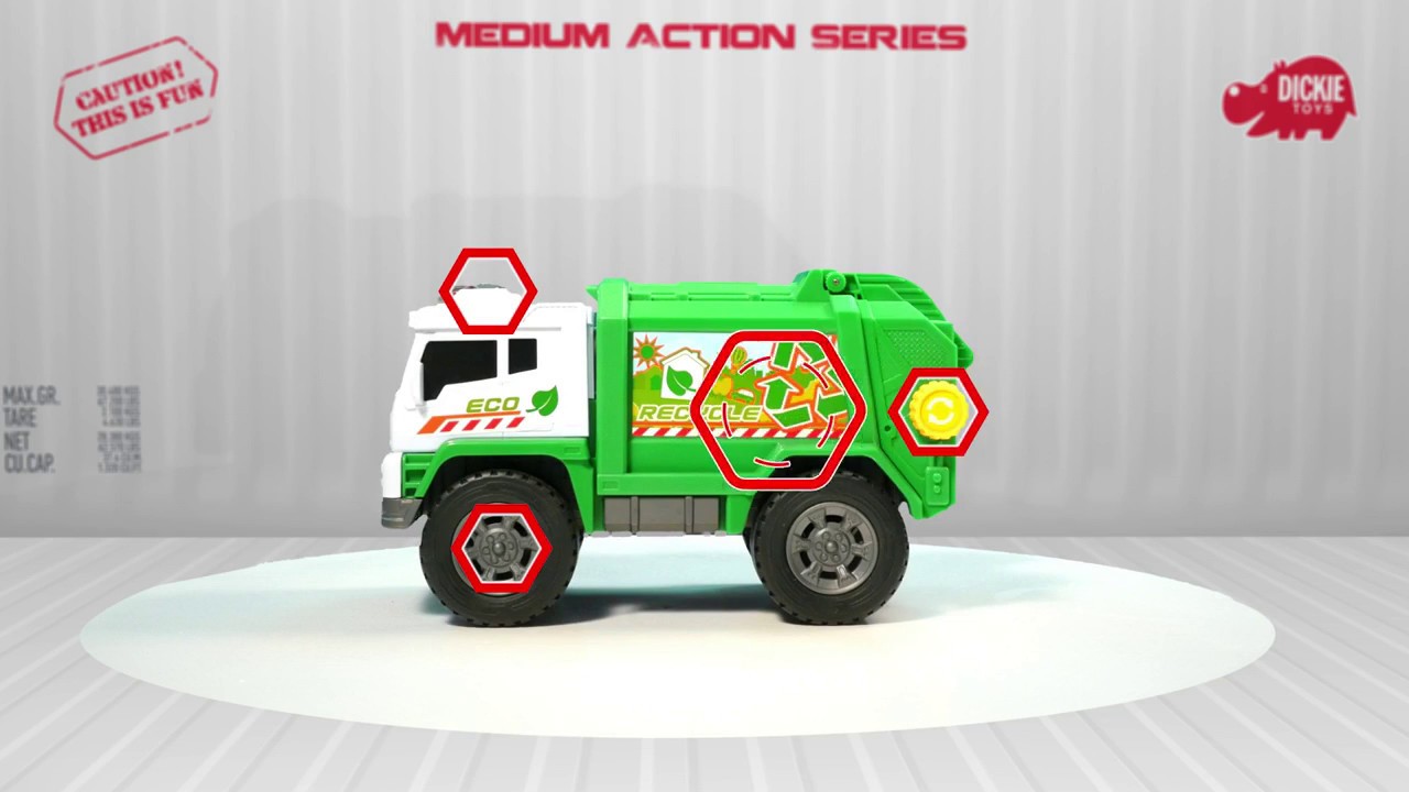 Dickie Toys - Motorized Garbage Truck - YouTube