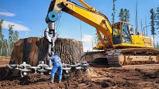 Incredible Biggest Stump Removal Excavator At Another Level | Powerful Stump Grinding Machines