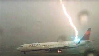 Lightning Strikes Plane Before Takeoff