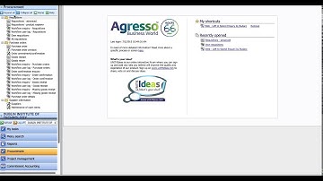 Agresso - Navigating the Home Page