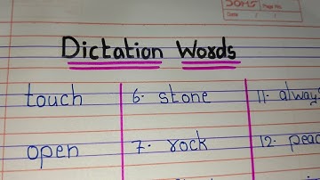 Dictation Words | Dictation Words in english class 1 and 2