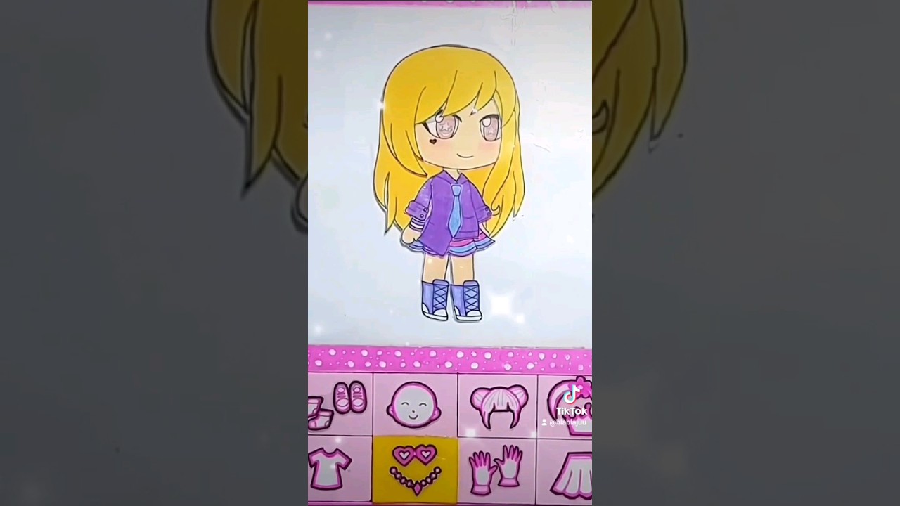 gacha life boneca de papel paperdolls #gachalife #gachaclub #paper #shorts  #diy 