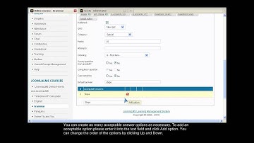 JoomlaLMS -- Quiz Questions Types. Fill-in-the-Blank Questions Management