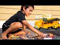 Construction vehicles for kids  playing with bruder trucks diggers dump trucks  jackjackplays