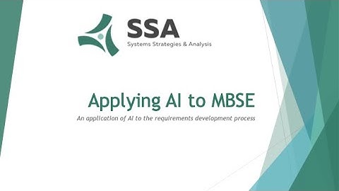 Applying AI to MBSE