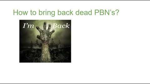 How to re-index dead PBN