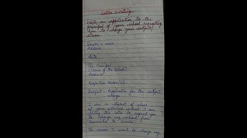 Write an application to the principal for subject/stream change