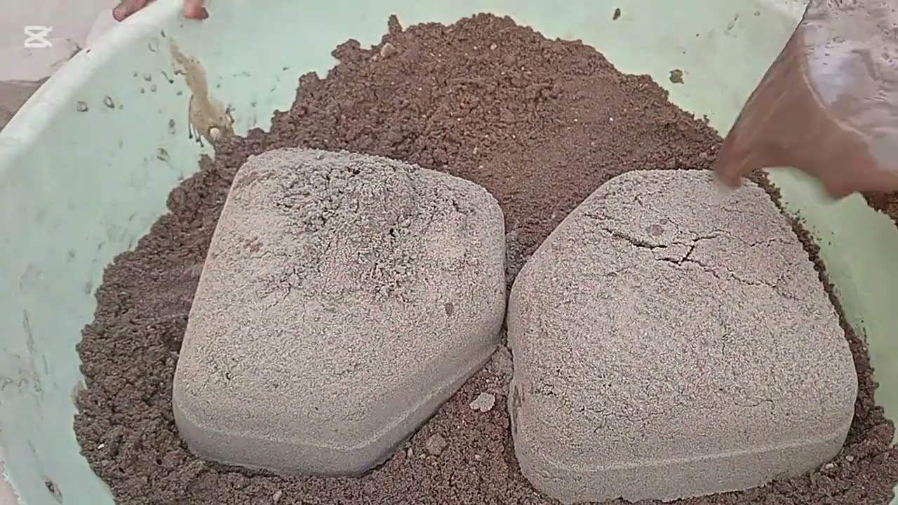 Brand new video of huge blocks dry crumbling with paste pouring 💗