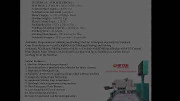 Automatic Programmable Notebook Pinning Folding Machine 9417443785 / 9501017102