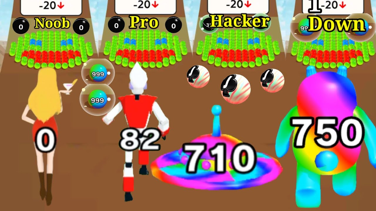 Calculate Ball | Noob vs Pro vs Hacker vs Down in calculate ball game | Oggy and Jack | Game No: #01