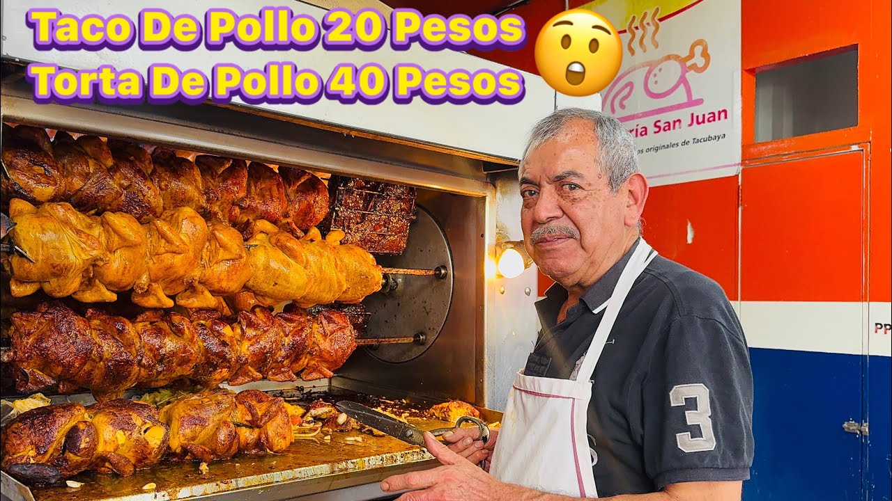 Los Mejores Pollos Rostizados De CDMX 🇲🇽Taco 20 Pesos,Torta 40 Pesos#pollo #food #travel #streetfood