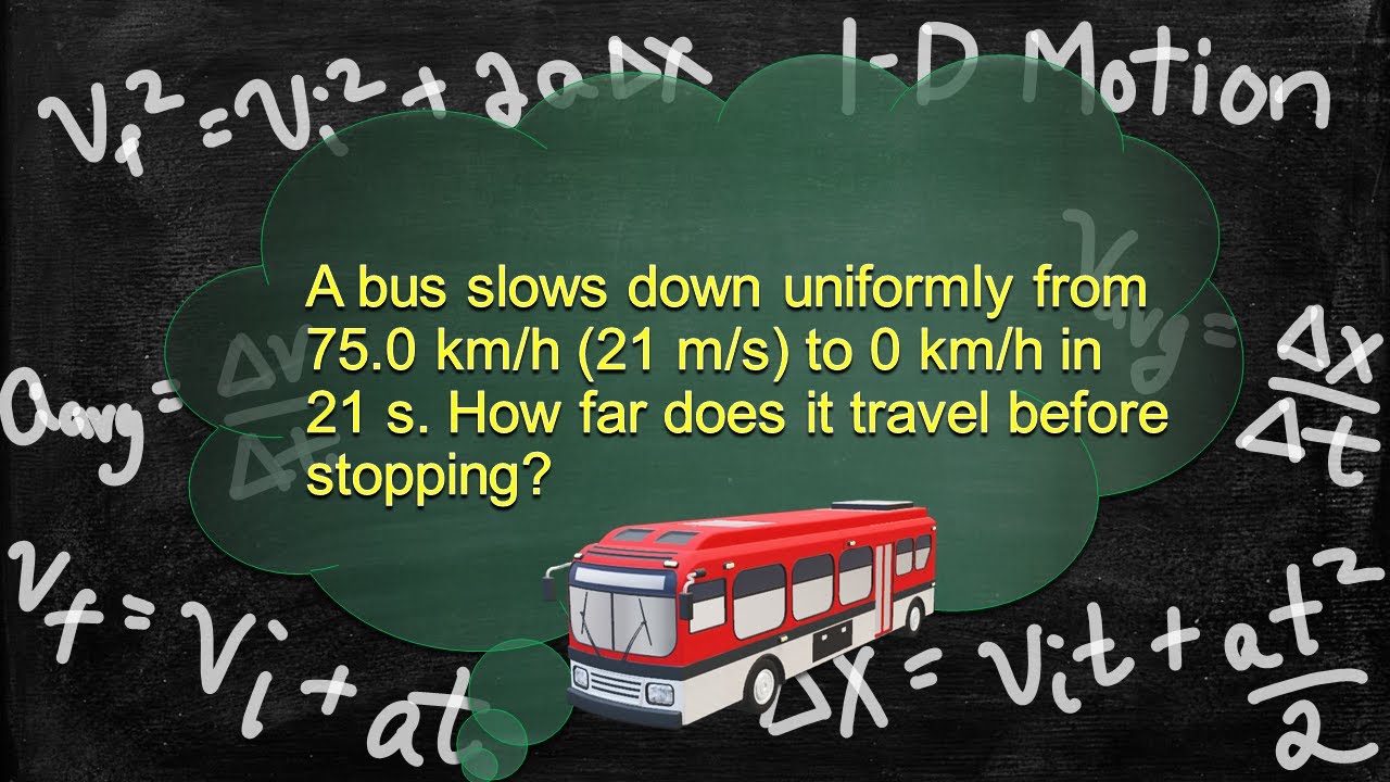 Physics Problem Solver Walk-through Follow Along 1-D Motion Constant Acceleration Displacement 22