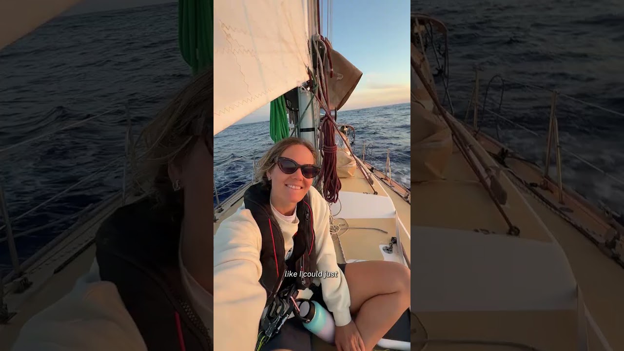 ⁣Two girls started the trip, only one finished it the sail to France