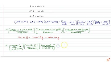 If `A+B+C=180^@` then the value of `(cotB+cotC)(cotC+cotA)(cotA+cotB)` will be