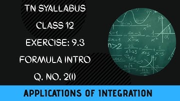 TN Class 12 Maths Applications of Integration Exercise: 9.3 Q.no. 2(i) #Class12 #saromaths