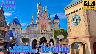 Disneyland Walkthrough April 2024 Rope Drop Disneyland Walking Tour in 4K