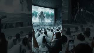 Godzilla's Tsunami Breaks Out of the Movie Screen 🌊 | Veo 3 AI Cinema