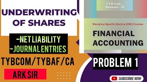 UNDERWRITING OF SHARES tybcom sem 6 tybaf/bms Sem 5 financial accounts #caretakerark
