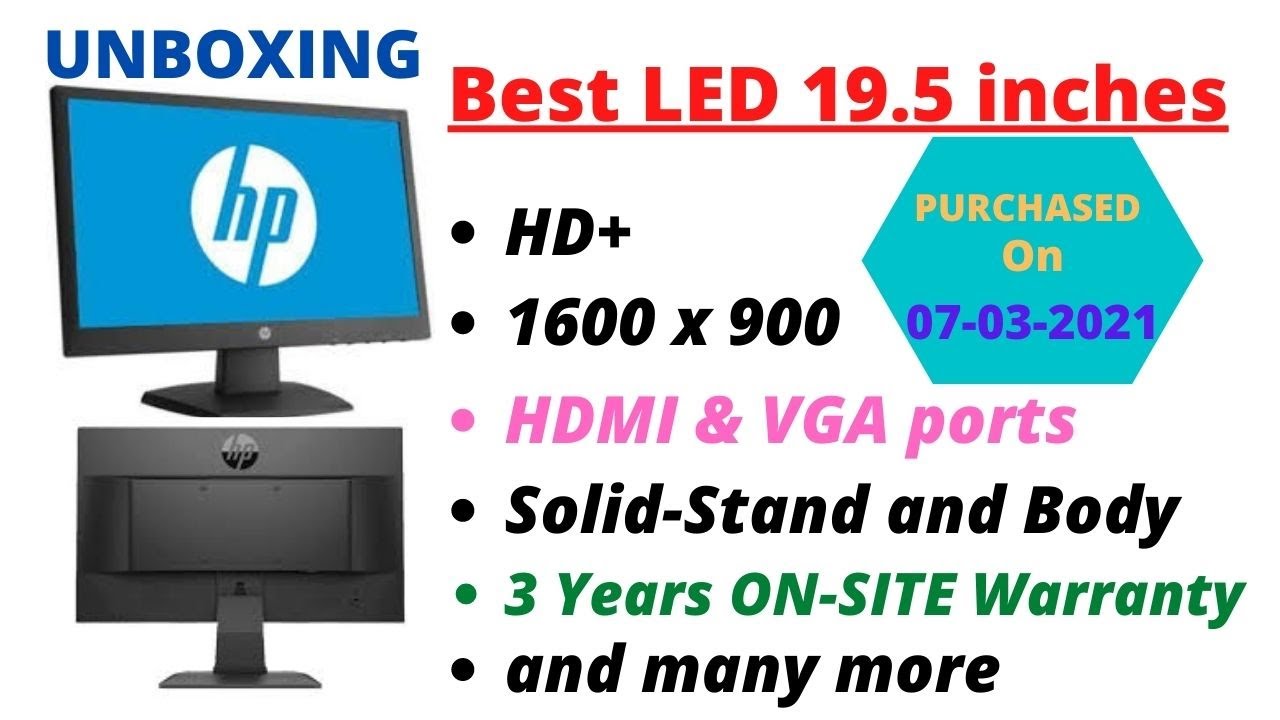 HP P204V 19.5 inch LED monitor unboxing | HP LED monitor | HDMI | ANTIGLARE | 2021 | - YouTube HP P204V 19.5 inch LED monitor unboxing | HP LED monitor | HDMI | ANTIGLARE | 2021 | - YouTube