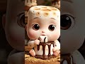 ASMR AI VIDEO #asmr #cutebaby #smores #aibaby #pixarstyle #3danimation #cuteasmr #dessertart