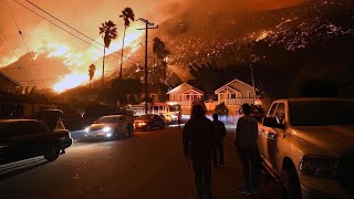 Insane footage of the ferocious wildfires ravaging southern
california, evacuating communities and destroying homes. in ventura
los angeles...