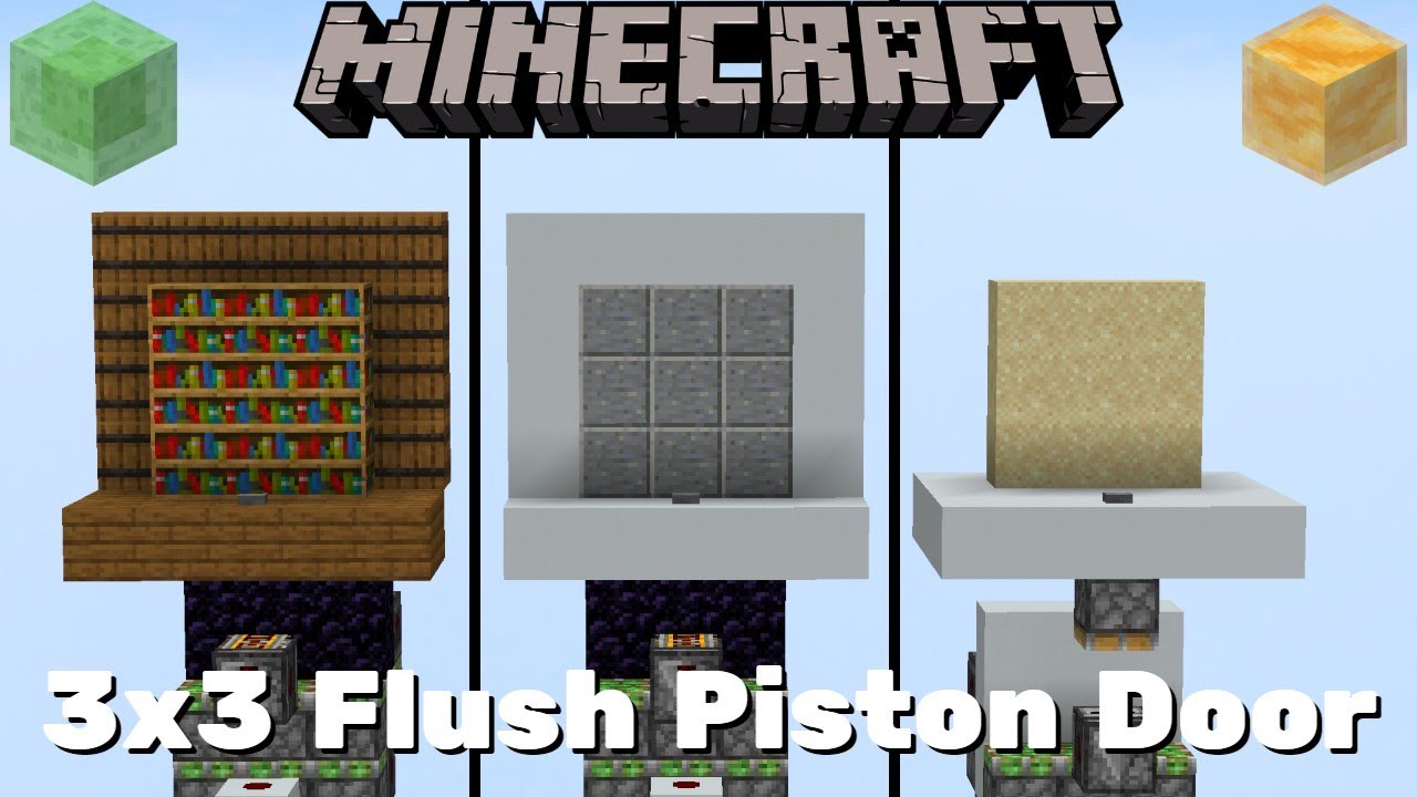 3x3 Flush Piston Door - Minecraft Java Edition [Tutorial] - YouTube