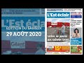 Lesteclair sommaire de ldition du samedi 29 aot 2020