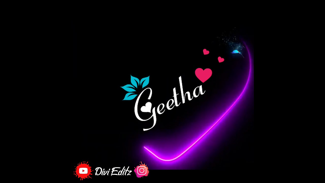 Geetha name art.... Divi editz - YouTube