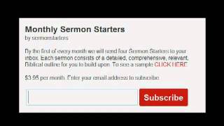 Sermon Starters Sermon Outline Ministry