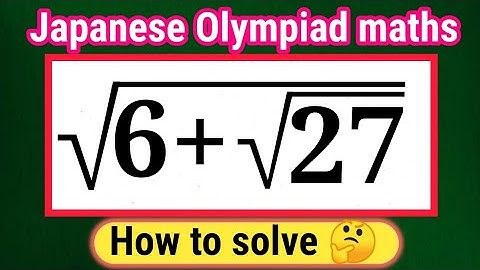 Japanese | Can you solve this? | Nice Square Root Algebra problem | How to solve 🤔 