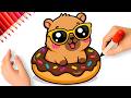 HOW TO DRAW A CUTE CAPYBARA ????