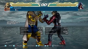 King movelist with frame data display (opponent all block)