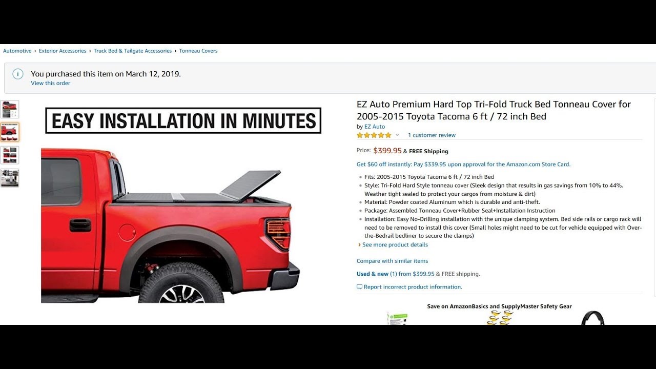 Ez Auto Hard Top Tri Fold Truck Bed Tonneau Cover Youtube