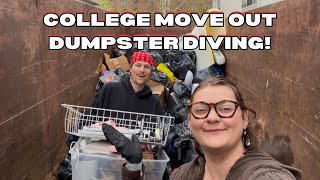 College Move Out Dumpster Diving! Full Trunk On The First Day!