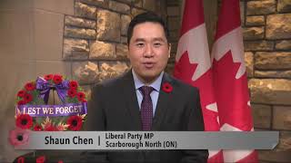 MP Shaun Chen - Greetings on Remembrance Day - Nov 11, 2022