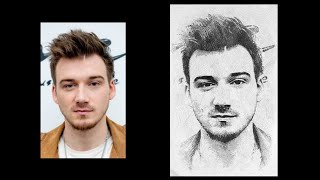 how to draw Morgan Wallen with one pencil #morganwallen #morganwallenlyrics #morganwallentypebeat