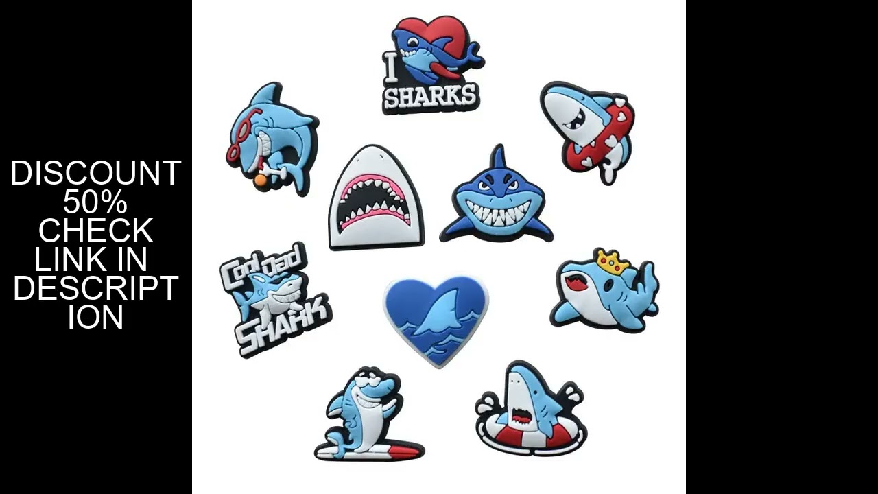 Sharks Shoe Charms Pin for Clogs Bubble Slides Shoe Accessories DIY Shoe Decoration Buckle Charms Pa