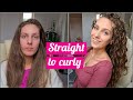 New Routine! Curly Hair | Straight to Curly