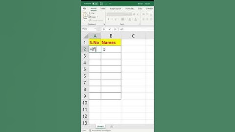 Automatic serial numbers in excel(method-1) #exceltutorial