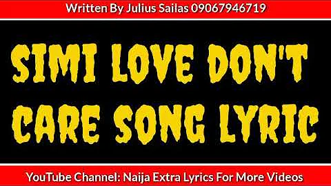Simi Love Don't Care Lyrics