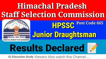HPSSC Junior Draughtsman  (Post Code 665 ) Result declared 📝 #Aky24