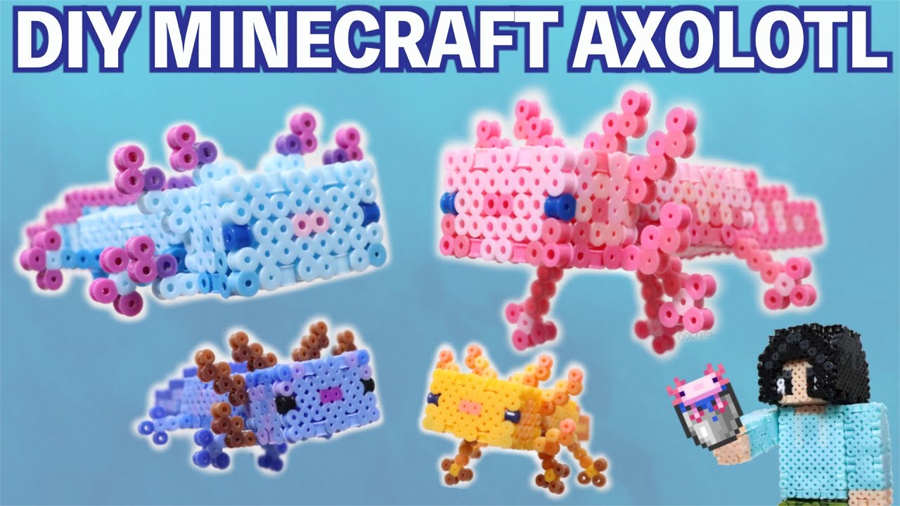 axolotl faces made of perler beads｜TikTok Search