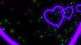 [4K-60fps] 💖Motion graphics background running through a purple neon tunnel of hearts💖