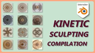 Kinetic Sculpture Wheel Compilation Blender Animation  Beautiful Patterns Emerge as Wheels Rotate 4K