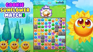 Cookie Sunflower : Match 3 Puzzle (Gameplay Android) screenshot 1